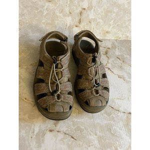 L.L. Bean Womens 8.5 Pink Tan Sport Sandals Hiking Water Shoes Closed Toe